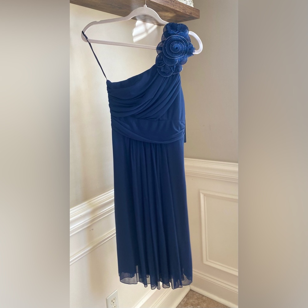 Elegant Blue One-Shoulder Dress
